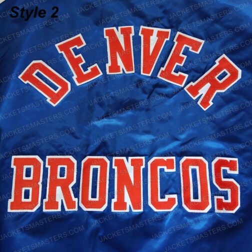 Denver Broncos Blue Satin Jacket - Image 11