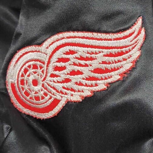 80’s Detroit Red Wings Black Bomber Jacket - Image 3