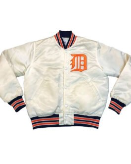 Detroit Tigers 80’s White Satin Jacket