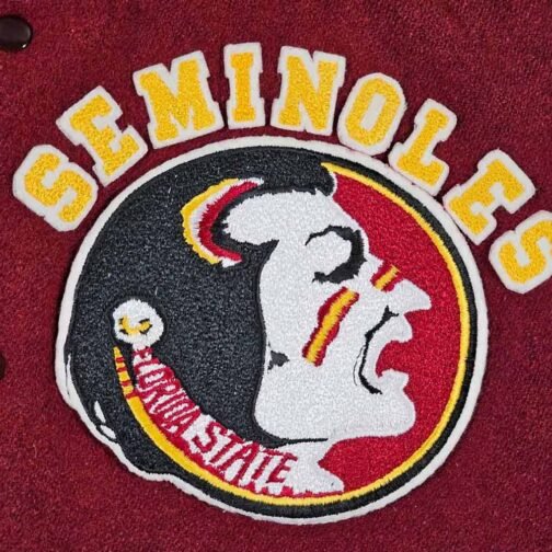 Florida State Seminoles Varsity Burgundy and White Jacket - Image 3