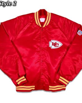 80s Kansas City Chiefs Satin Red Jacket