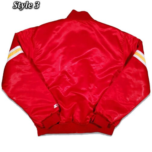 80s Kansas City Chiefs Satin Red Jacket - Image 6