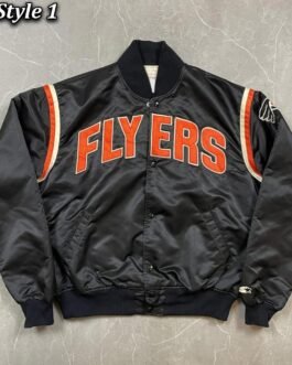 Philadelphia Flyers 80’s Black Bomber Jacket
