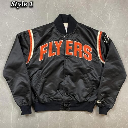 Philadelphia Flyers 80’s Black Bomber Jacket