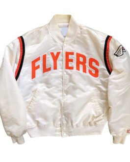 Philadelphia Flyers 80’s White Bomber Jacket
