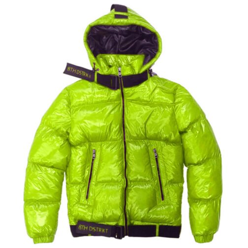 8th District Orange Puffer Hoodie - Image 3