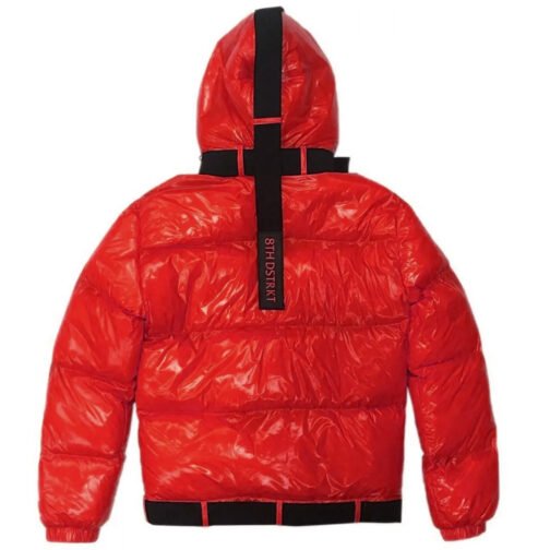 8th District Orange Puffer Hoodie - Image 8