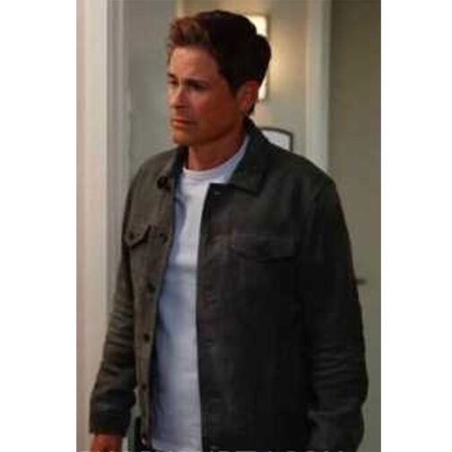 9-1-1 Lone Star Rob Lowe Gray Suede Jacket - Image 2