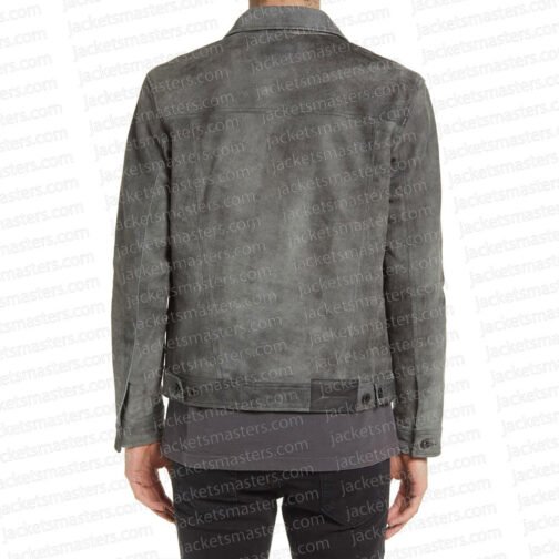 9-1-1 Lone Star Rob Lowe Gray Suede Jacket - Image 4