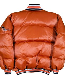 90’s Baltimore Orioles Puffer Orange Satin Jacket