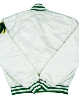 90’s Boston Celtics Bomber White Satin Jacket
