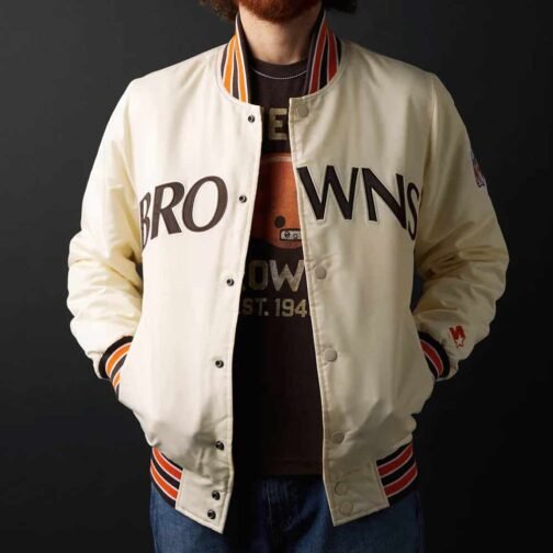 90’s Cleveland Browns Bomber Satin Jacket - Image 6