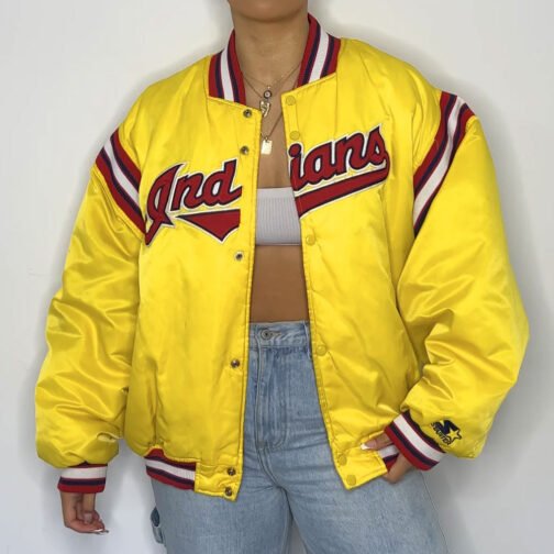 90’s Cleveland Indians Bomber Jacket - Image 5