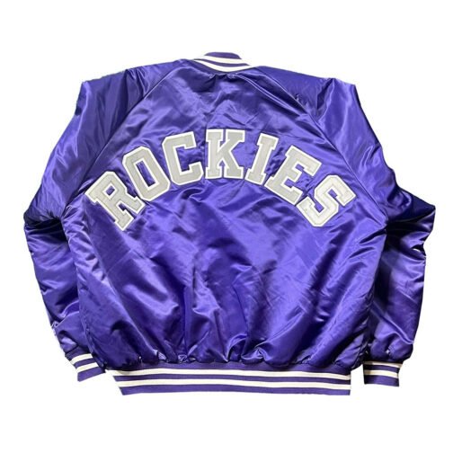 90’s Colorado Rockies Purple Satin Jacket - Image 2