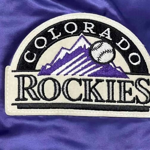 90’s Colorado Rockies Purple Satin Jacket - Image 3