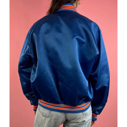 90’s Denver Broncos Blue Satin Jacket - Image 2
