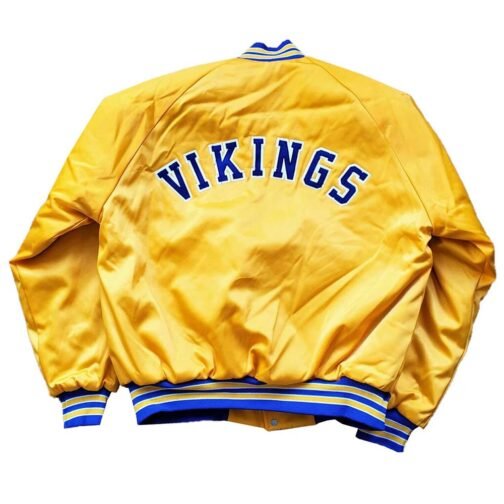90’s Minnesota Vikings Yellow Bomber Jacket - Image 2