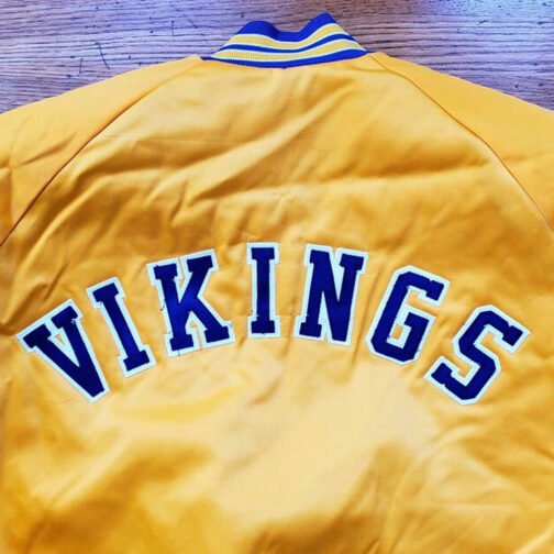 90’s Minnesota Vikings Yellow Bomber Jacket - Image 3