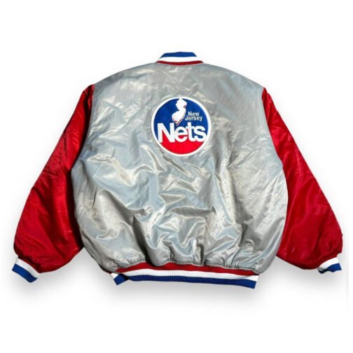90’s New Jersey Nets Gray and Red Jacket - Image 2
