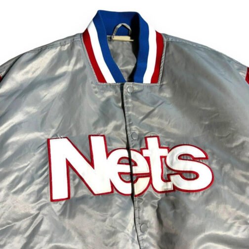 90’s New Jersey Nets Gray and Red Jacket - Image 3