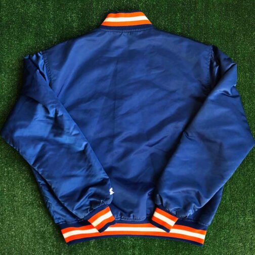 90?s New York Knicks Bomber Blue Satin Jacket - Image 4