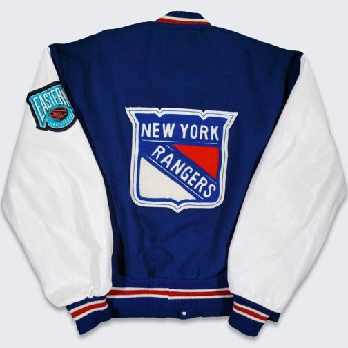 90s New York Rangers Eastern Varsity Jacket - Image 2