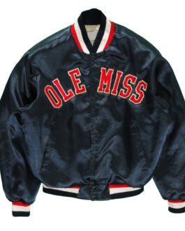 Ole Miss 90’s Navy Blue Bomber Jacket