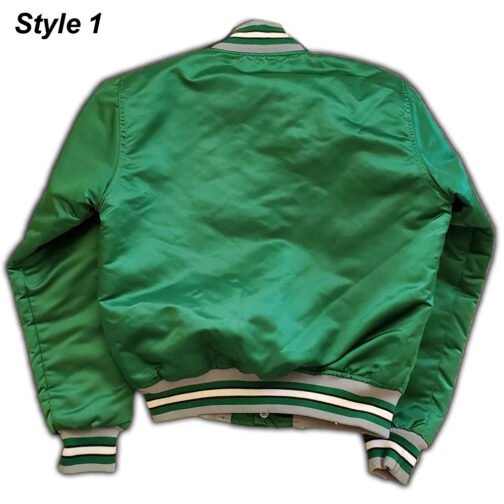 90’s Philadelphia Eagles Green Satin Bomber Jacket - Image 4
