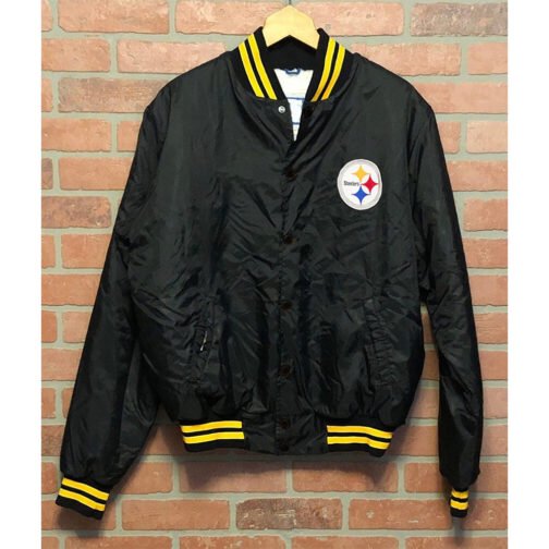 Black 90’s Pittsburgh Steelers Jacket - Image 2