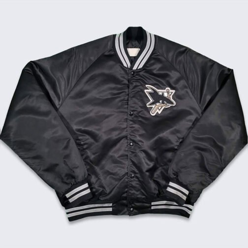 90’s San Jose Sharks Black Jacket - Image 2