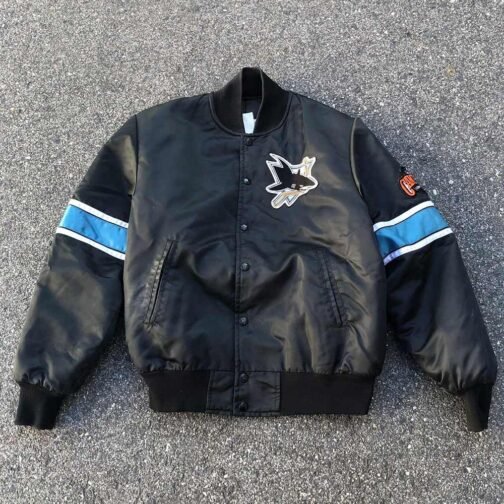 San Jose Sharks 90’s Black Bomber Jacket