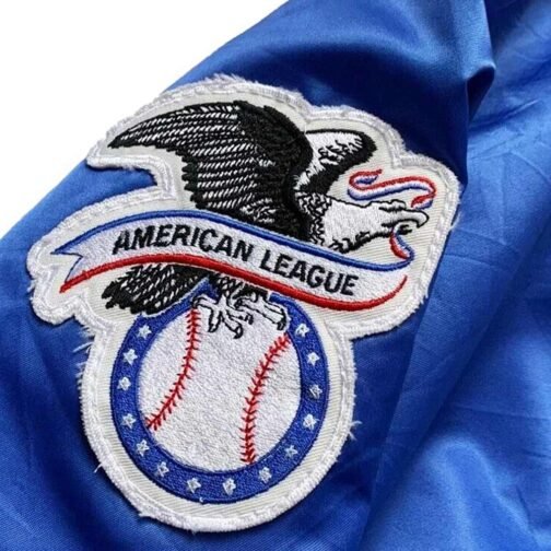 90s Toronto Blue Jays Blue Satin Jacket - Image 2