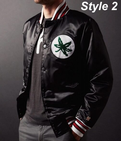 Ohio Script Blackout Gameday Black Satin Jacket - Image 5