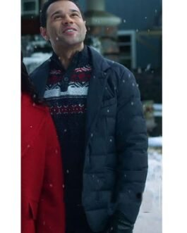 A Christmas Dance Reunion Corbin Bleu Black Puffer Jacket