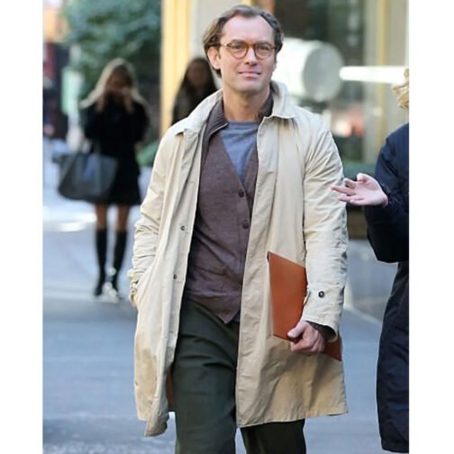A Rainy Day in New York Jude Law Cotton Coat - Image 2