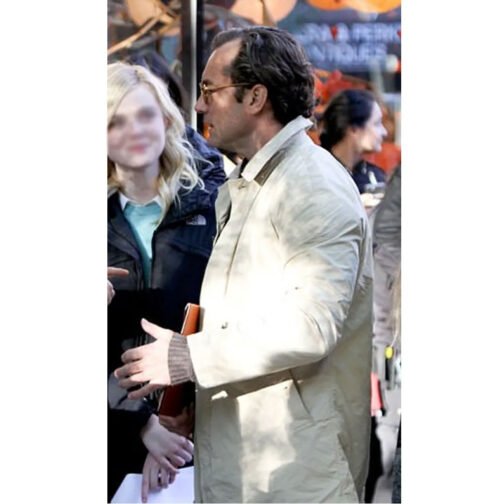 A Rainy Day in New York Jude Law Cotton Coat - Image 9