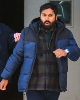 Kunal Nayyar Suspicion Puffer Blue Hooded Jacket