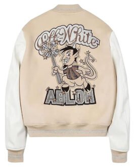 AC Milan Off White Varsity Jacket