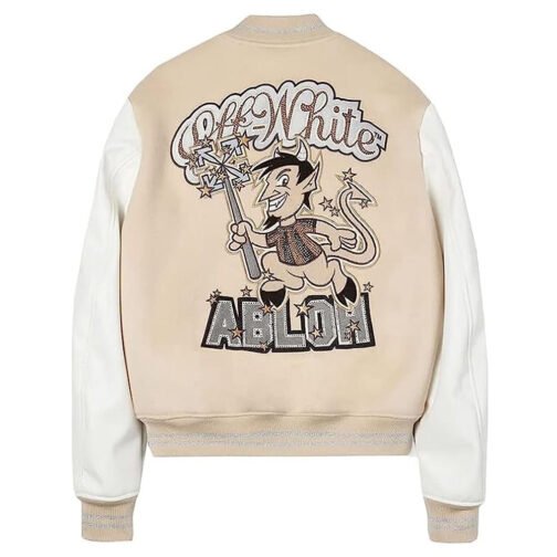AC Milan Off White Varsity Jacket - Image 2