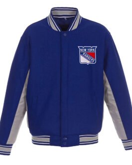 NY Rangers Wool Poly-Twill Accent Royal/Gray Jacket