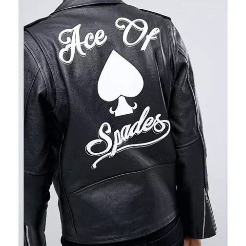 Ace of Spades Black Leather Jacket - Image 3