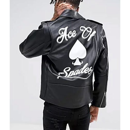 Ace of Spades Black Leather Jacket - Image 5