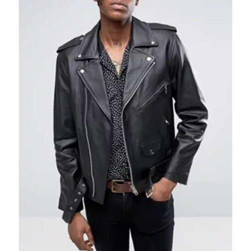 Ace of Spades Black Leather Jacket - Image 2