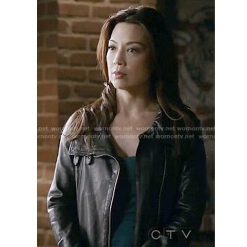 Agents of Shield Ming-Na Wen Motorcycle Leather Jacket - Image 9