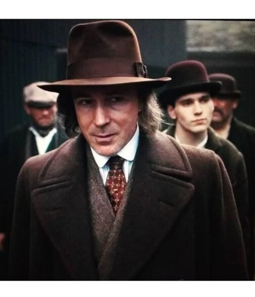 Peaky Blinders Aidan Gillen Brown Wool Coat - Image 6