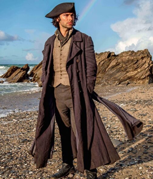 Aidan Turner Poldark Season 05 Black Wool Coat - Image 4