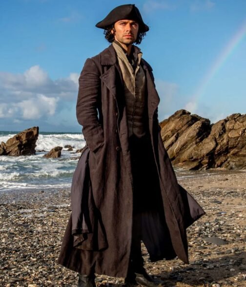 Aidan Turner Poldark Season 05 Black Wool Coat - Image 7