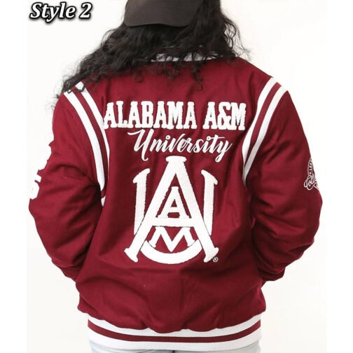 Alabama A&M University Burgundy Varsity Jacket - Image 5