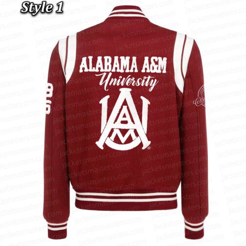 Alabama A&M University Burgundy Varsity Jacket - Image 4
