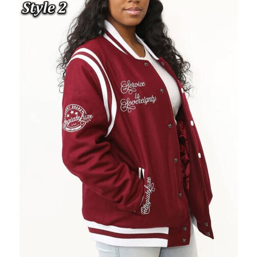 Alabama A&M University Burgundy Varsity Jacket - Image 3